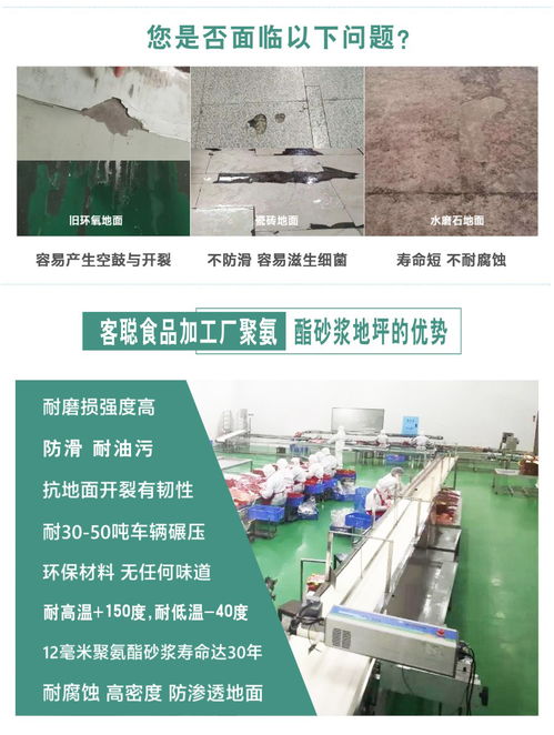 食品加工厂选客聪聚氨酯砂浆地坪靠谱